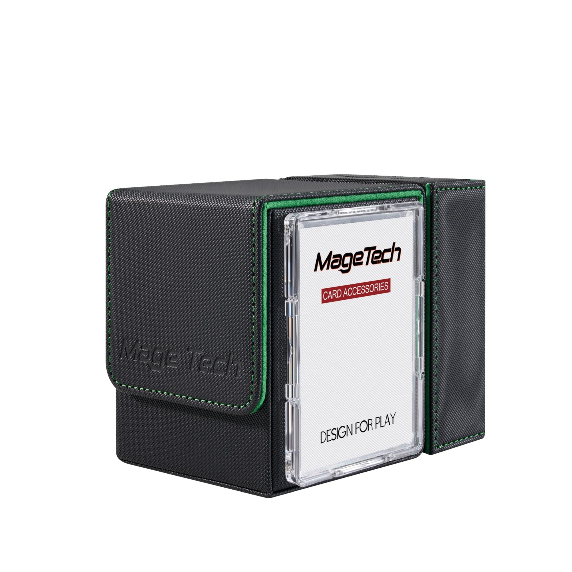 Mage Tech Adventurer [Paragon] Commander Kit - Avatar Holder + Backpack Dice Box Snap-On Back Panel, with Life Tracker - MTG Commander/EDH - Black/Green