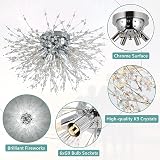 Rayofly Modern Crystal Ceiling Light Fireworks 6 G9 LED Chrome view 4