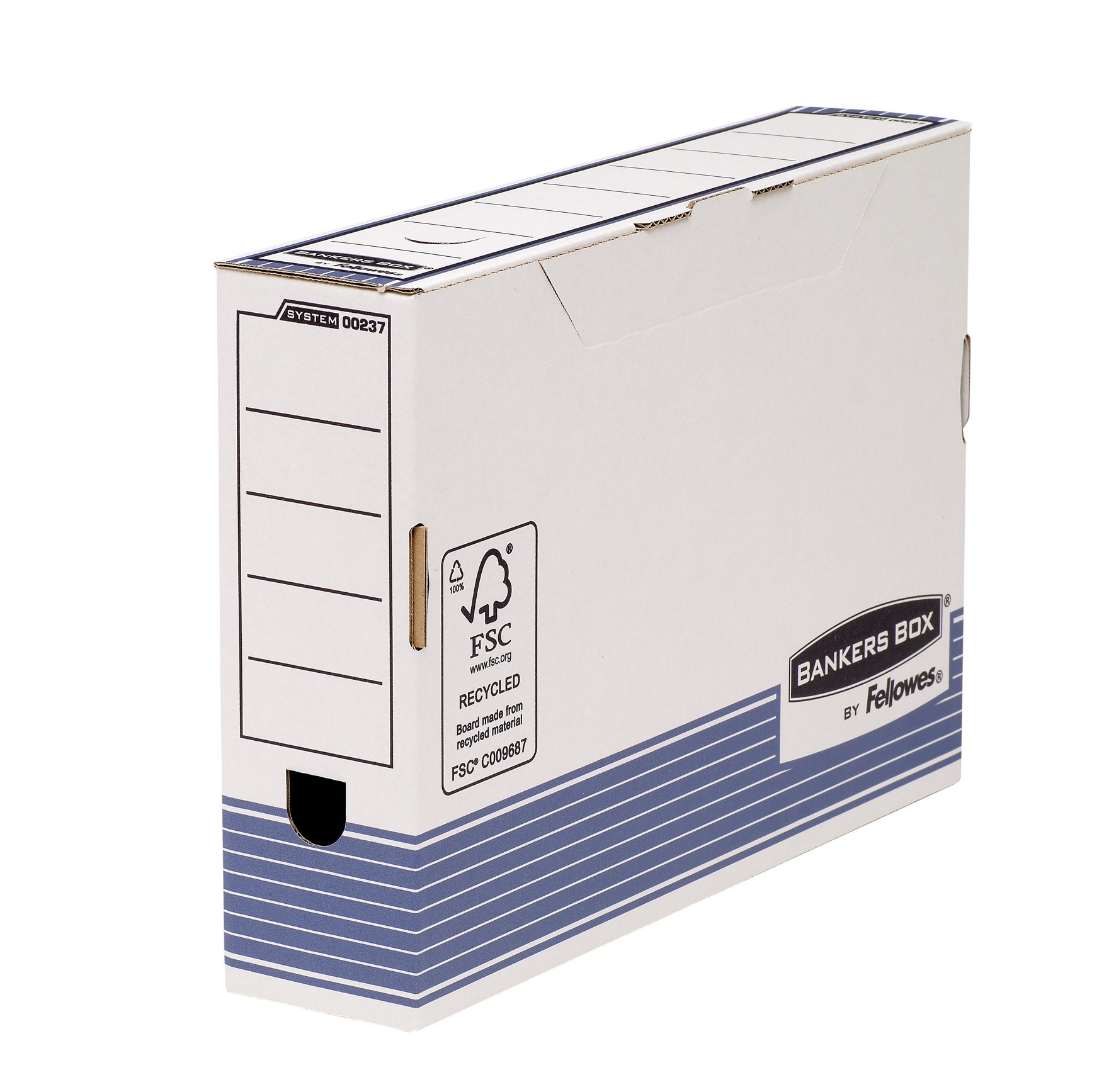 Bankers Box System 80 mm Foolscap Transfer Files with Fastfold - Blue, Pack of 10