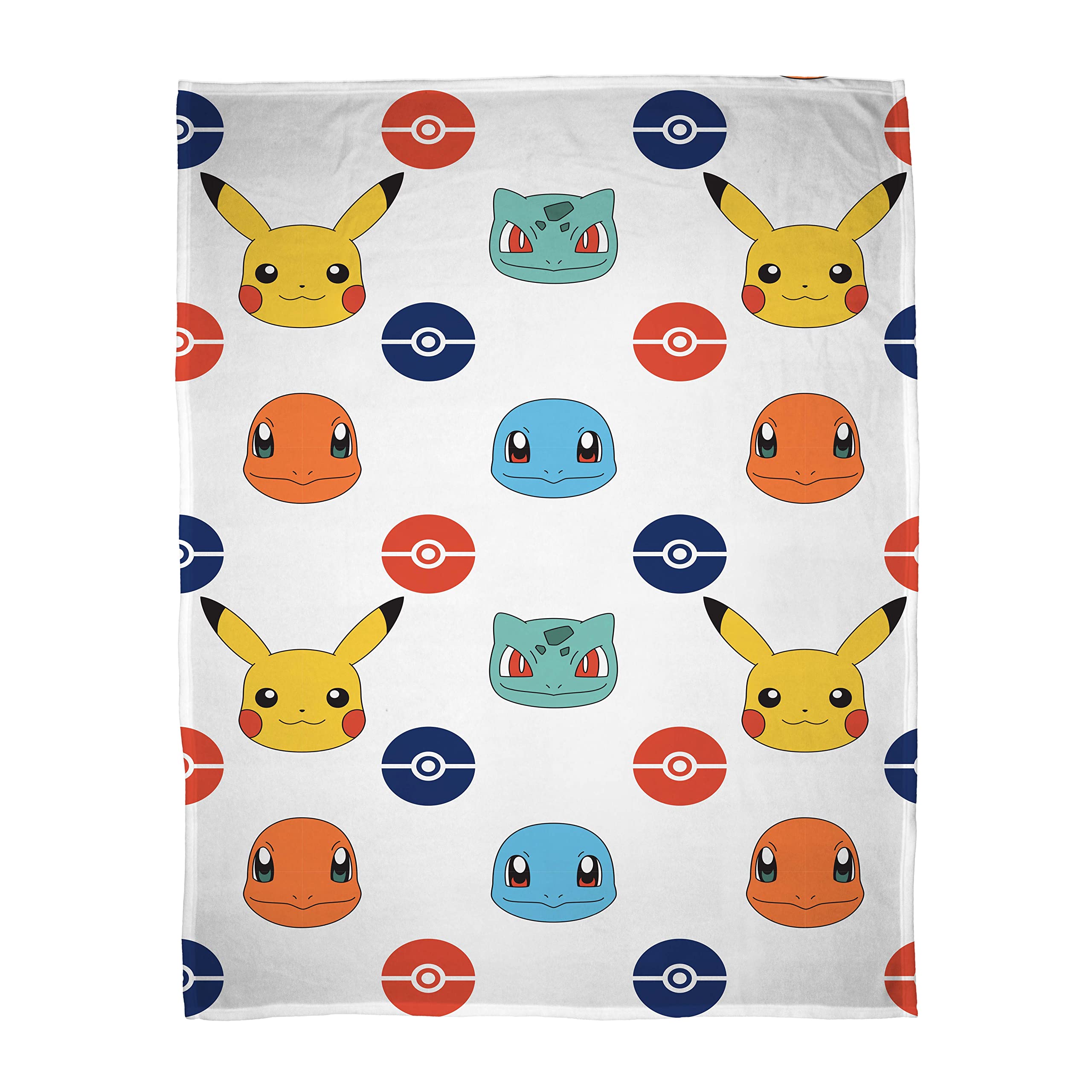 Pokémon Official Fleece Blanket | Pikachu Badges Design Super Soft Warm Throw | Character World Brands | Perfect For Any Children's Bedroom, Camping & Sleepovers | Size 100x150cm