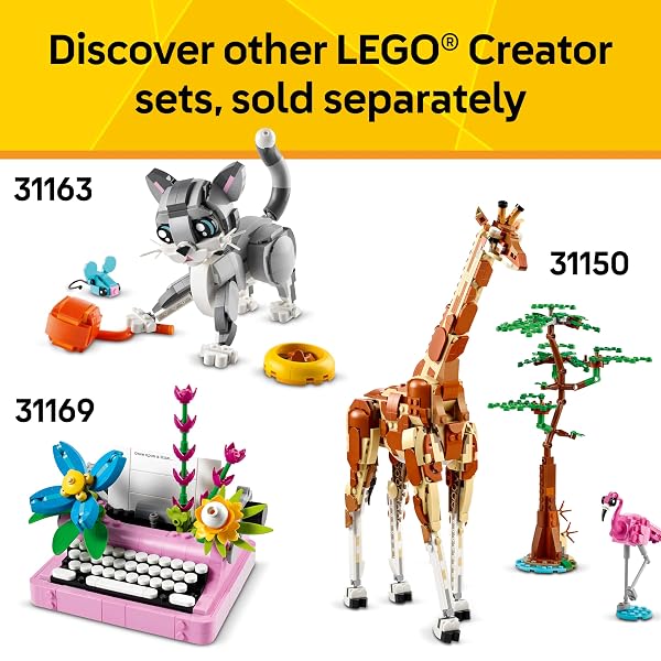LEGO CREATOR 3 IN 1 WILD ANIMALS PANDA FAMILY – BUILDING TOY KIT FOR KIDS WITH 3 BUILDING OPTIONS, PANDA, PENGUIN, OR ORCA – 8 YEAR OLD GIRL & BOY BIRTHDAY GIFTS – 31165