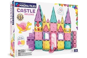 MAGNA-TILES Castle DLX 48-Piece Magnetic Construction Set, The Original Magnetic Building Brand