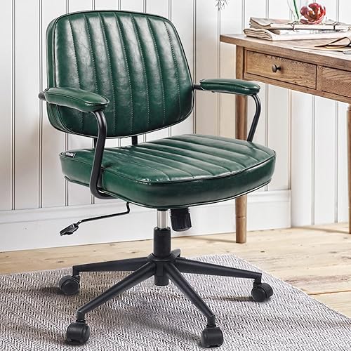 green leather office chair