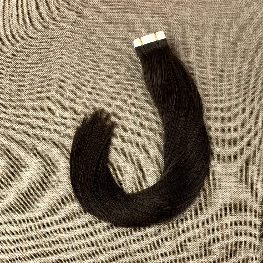 Komorebi #2 Darkest Brown-22Inch Remy Hair Tape In Hair Extensions Human Hair Darkest Brown 20pcs 50g Long Straight Skin Weft Hair Invisible Double Sided Tape Human Hair