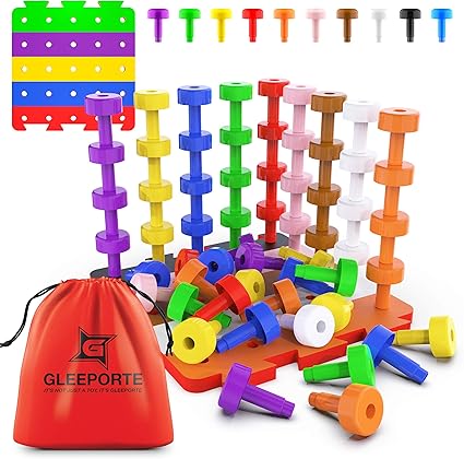 stacking peg board set toy