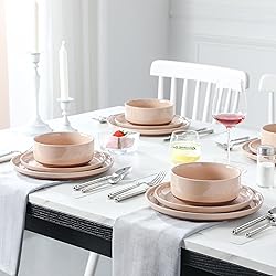 MALACASA Plates and Bowls Sets, 18 Pieces Modern