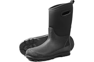 DKSUKO All Weather Kids Rubber Rain Boots for Boys and Girls，Waterproof Insulated Neoprene Mud Boots，Winter Snow Boots with Handles