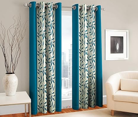 Buy Milan Polyester Floral Trop Colours Window 2ft Curtain Sky