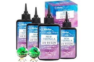 JDiction 400g UV Resin, New Formula Crystal Clear UV Resin Solar Cure Sunlight Activated Hard UV Resin Kit for Jewelry Making, Casting and Coating DIY Crafts