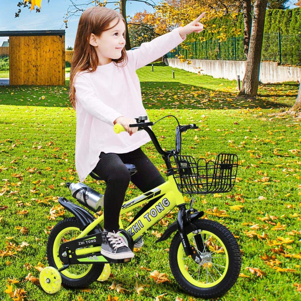 XINQITE Kids Bike with Training Wheels,Boys Girls Freestyle Bicycle Gifts,Toddlers Bike 12-in Wheels