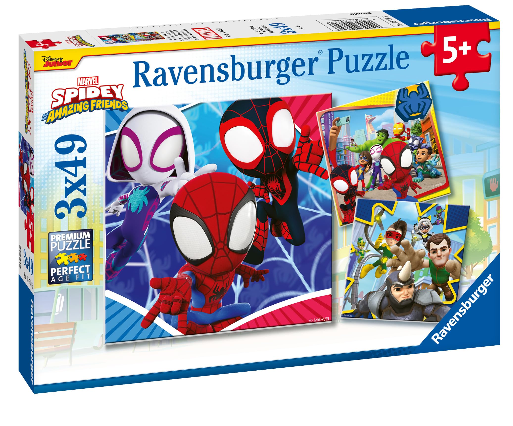 Ravensburger Spidey and His Amazing Friends 3x 49 Piece Jigsaw Puzzles for Kids Age 5 Years Up