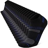 COOPLUS Mens 10 Pairs Ankle Athletic Low Cut Socks Cushioned Breathable Running Performance Sport No Show Socks
