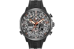 Citizen Men's Promaster Navihawk A-T Eco-Drive Pilot Watch, Atomic Timekeeping, Chronograph, Power Reserve Indicator, Luminous Hands and Markers, Anti-Reflective Crystal