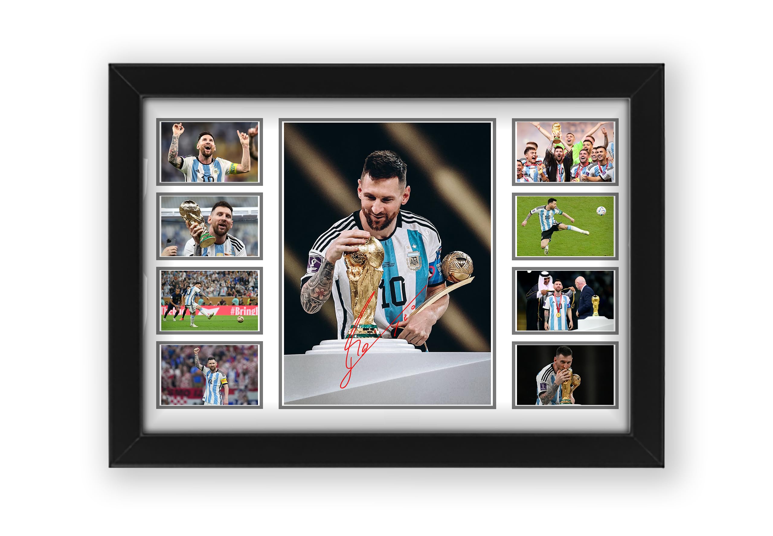 Lionel Messi Signed Poster Print - Limited Edition Autograph Fan Gift – Collectible Memorabilia Merchandise (Framed A3 (30x40cm))