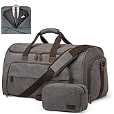 S-ZONE Carry On Garment Bag for Travel Convertible Duffle Bags for Men Women 2 in 1 Hanging Suitcase Business with Toiletry Bag