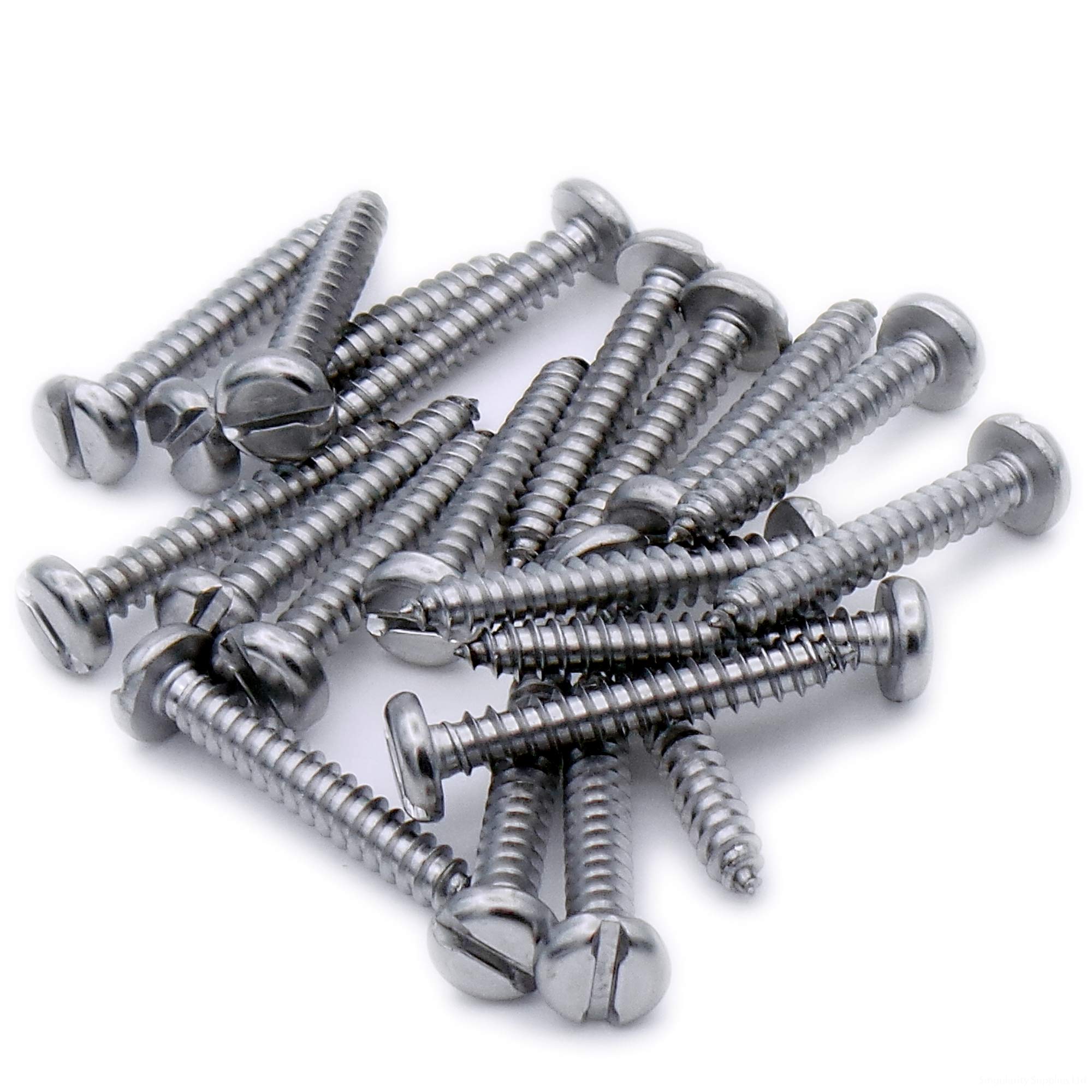 No.8 x 1 (4.2mm x 25mm) Slot Pan Self-Tapping Screw - Stainless Steel (A2) (Pack of 20)