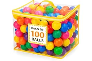 Suncuber Ball Pit Balls for Toddlers: 50 100 200 Colorful Non-Toxic Balls with BPA-Free, Phthalate-Free, Crush-Resistant Polyethylene Plastic, 2.2 Inches, Perfect Toy for Boys and Girls Play