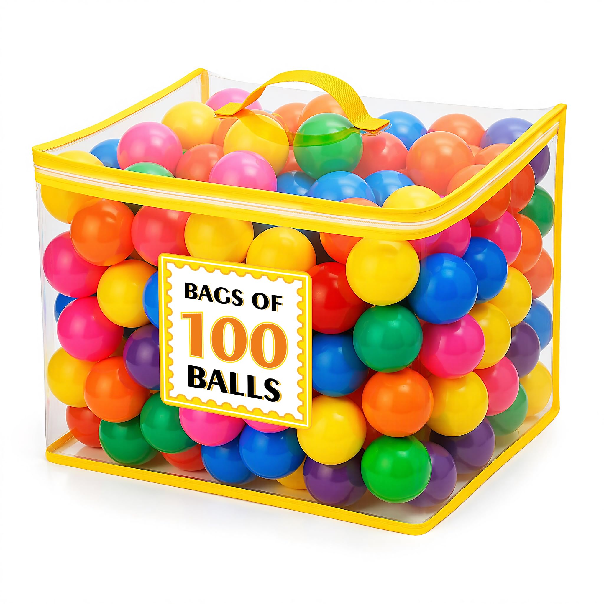 Suncuber Ball Pit Balls for Toddlers: 100 Colorful Non-Toxic Balls – BPA-Free, Phthalate-Free, Crush-Resistant Plastic, 2.2 Inches, Perfect Toy for Boys and Girls, Ideal for Ball Pit Play