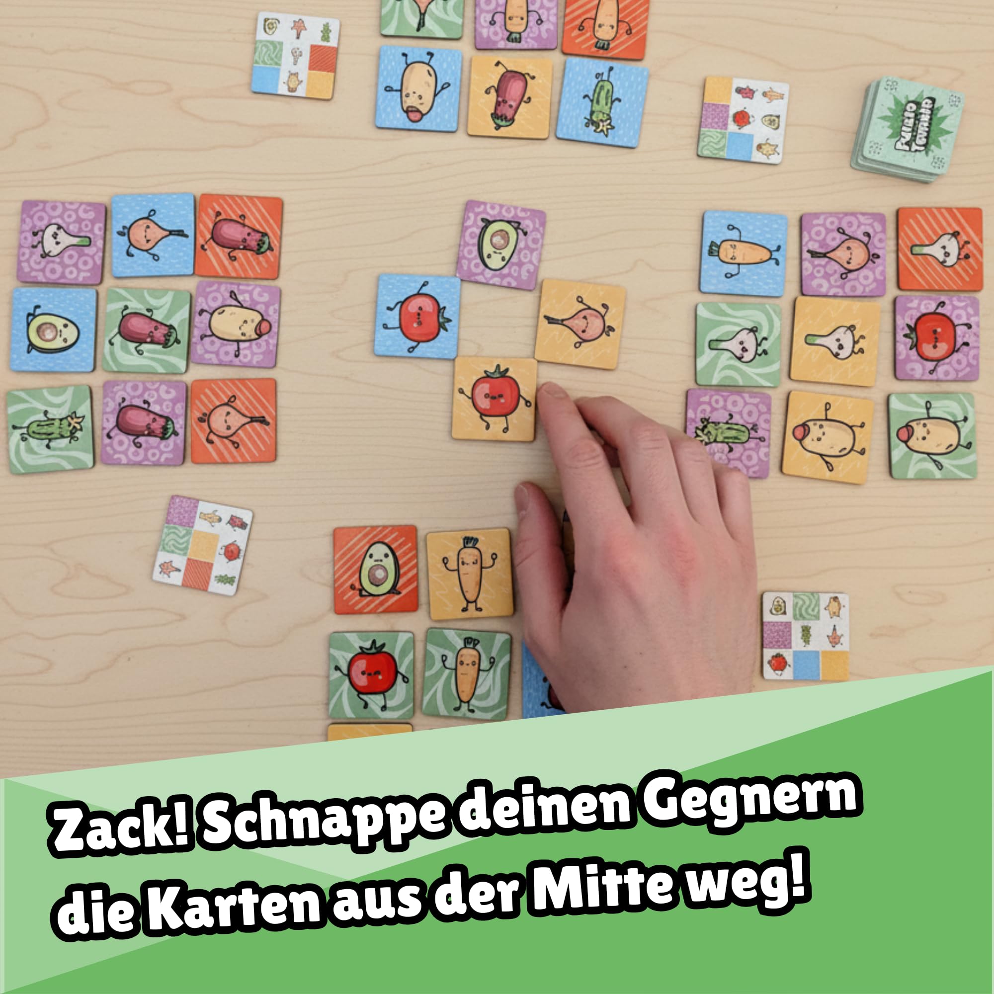 TADU Potato Tomato • Schnelles Kartenspiel für Kinder und Erwachsene • Reisespiel • Gesellschaftsspiel für Familien • Spiel ab 6 Jahren • 2-4 Spieler • 30 Minuten 3