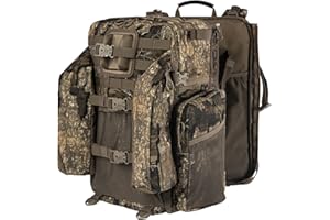 BLISSWILL Upgraded Hunting Backpack,With Padded Weapon Compartment for Bow Rifle，For Deer and Elk Hunting，Hunting bag with Rain Cover(Rock Bark)