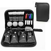 Golf Gifts for Men and Women, Golfing for Golf Lovers, Golf Accessories Set with Lether Case, Includes Golf Brush, 3pcs Balls, Tees, Golf Ball Clamp, Divot, Ball Line Marker Tool