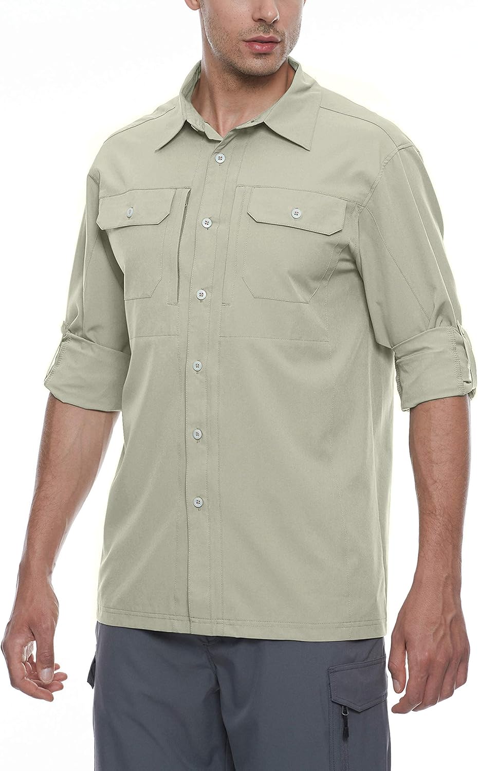 Little Donkey Andy Men's Stretch Quick Dry UPF50+ Long Sleeve Shirt for Hiking, Travel, Camping : Clothing