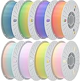 PINBALL Silk Rainbow PLA 3D Printer Filament 1.75mm Shiny Multi-Color Changing Filament 3D Printing PLA Filament Dimensional Accuracy +/- 0.02mm 8 KG 8 Colors