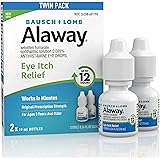 Alaway, antihistamínico, 10 ml (paquete de 2) gotas para los ojos, alivio de la picazón para los ojos, el embalaje puede vari