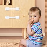 ECHOCUBE Cupboard Locks 10 Pack Adjustable Baby Proof Cabinet Locks White view 7