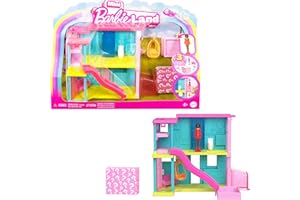 Barbie Mini BarbieLand Doll House Sets, Mini Dreamhouse with Surprise 1.5-inch Doll, Furniture & Accessories, Plus Elevator & Pool