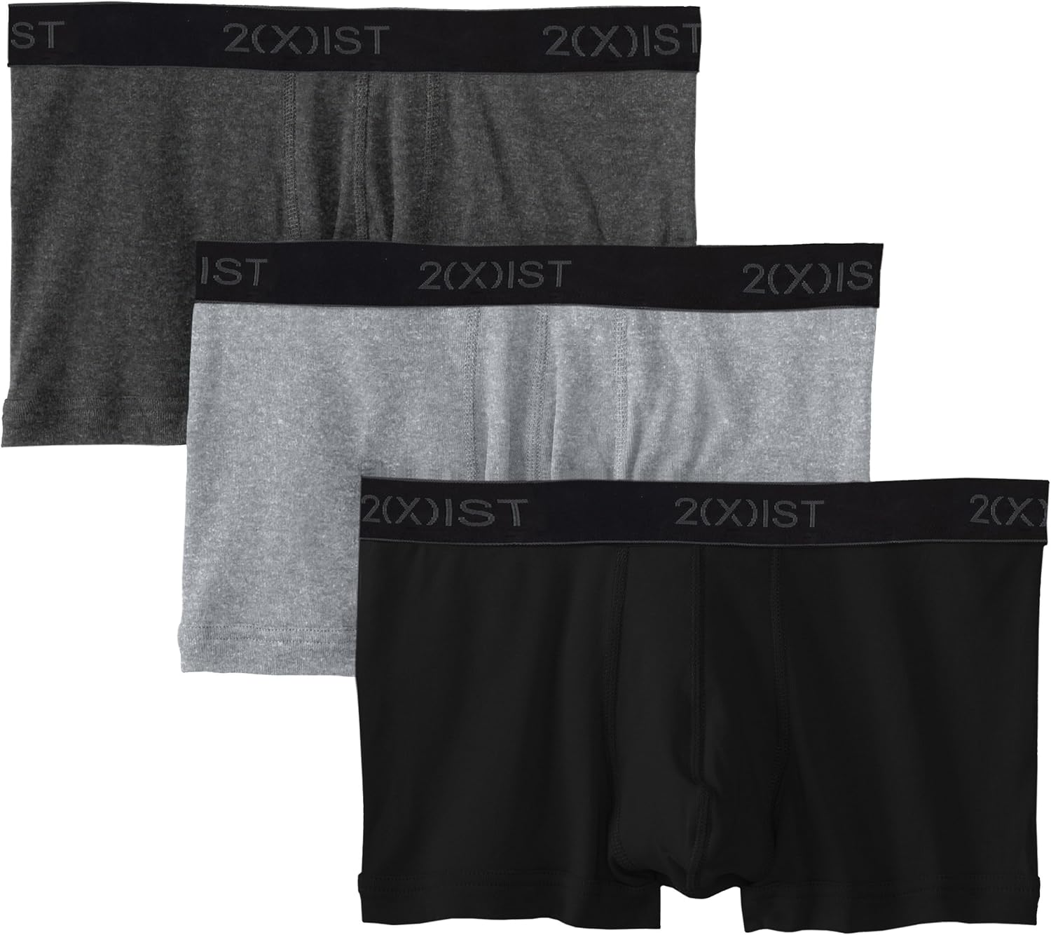 2(X)IST Men's Essential Cotton No Show Trunk 3-Pack: Clothing