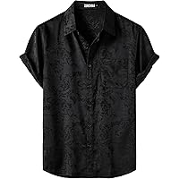 Amazon.com: ZEROYAA Men's Luxury Shiny Satin Jacquard Shirt