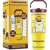 Get Trend Hello Kitty Pompompurin 30oz Tumbler with Handle and Straw, Kids Stainless Steel Insulated Water Bottle,BPA-Free,Leak-Proof, Cold for 12h, Hot 5h, Kawaii Gifts for Girls(Yellow Pompompurin)