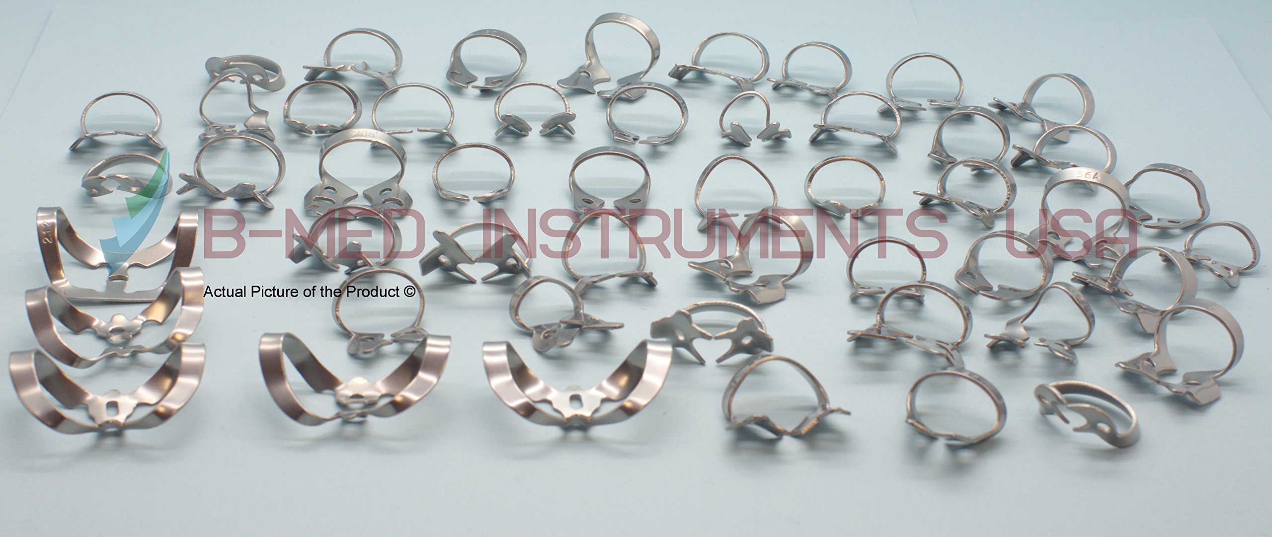 50 Assorted Rubber Dam Clamps Endodontic Dental Instruments