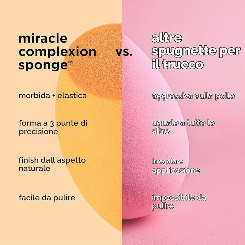 Miracle Complexion Makeup Sponge per fondotinta a copertura totale con custodia da viaggio (confezione e colore possono variare)
