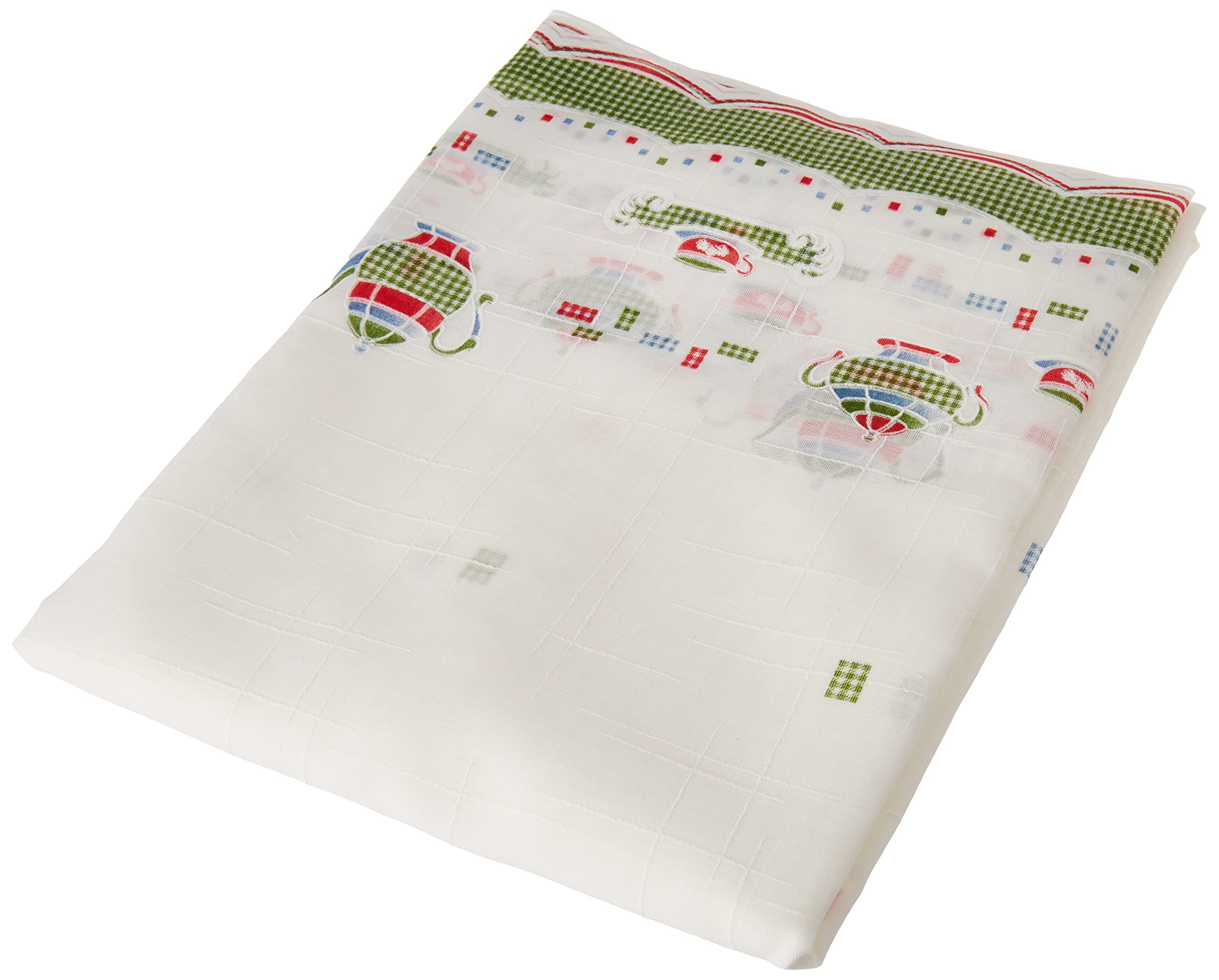 Cardenal Textil Kitchen Curtain, fabric, Green, Pack 2 100 x 140 cm