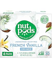 nutpods French Vanilla Dairy-Free Creamer (4-pack) Unsweetened Whole30/Paleo/Keto/Vegan/Sugar Free