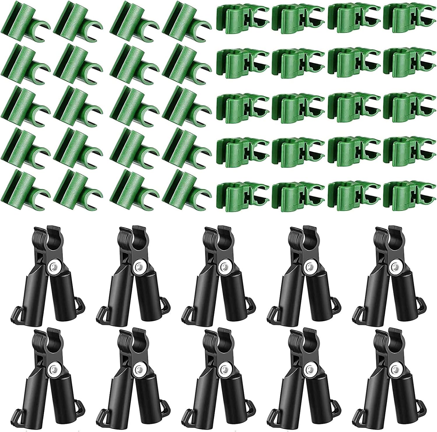 Mantouxixi Plant Trellis Connector Clip Plastic Connector A-Type Connecting Joint Buckle Clips, 50 Adjustable Garden Stake Connectors for Gardening Stakes Metal Steel Plant Supports Climbing - 11mm