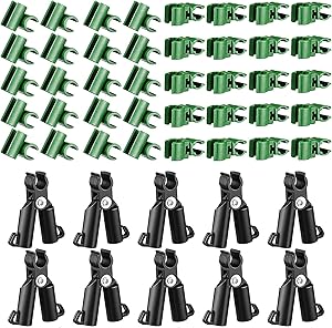 Mantouxixi Plant Trellis Connector Clip Plastic Connector A-Type Connecting Joint Buckle Clips, 50 Adjustable Garden Stake Connectors for Gardening Stakes Metal Steel Plant Supports Climbing - 11mm