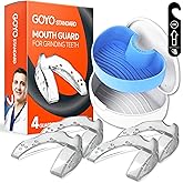 GOYO Standard Mouth Guard – 4 Pack Boil & Bite Custom-Fit Night Guards for Teeth Grinding | Standard Thickness, Breathable 18-Hole Design | Includes Thermo Checker & Travel Case | BPA-Free