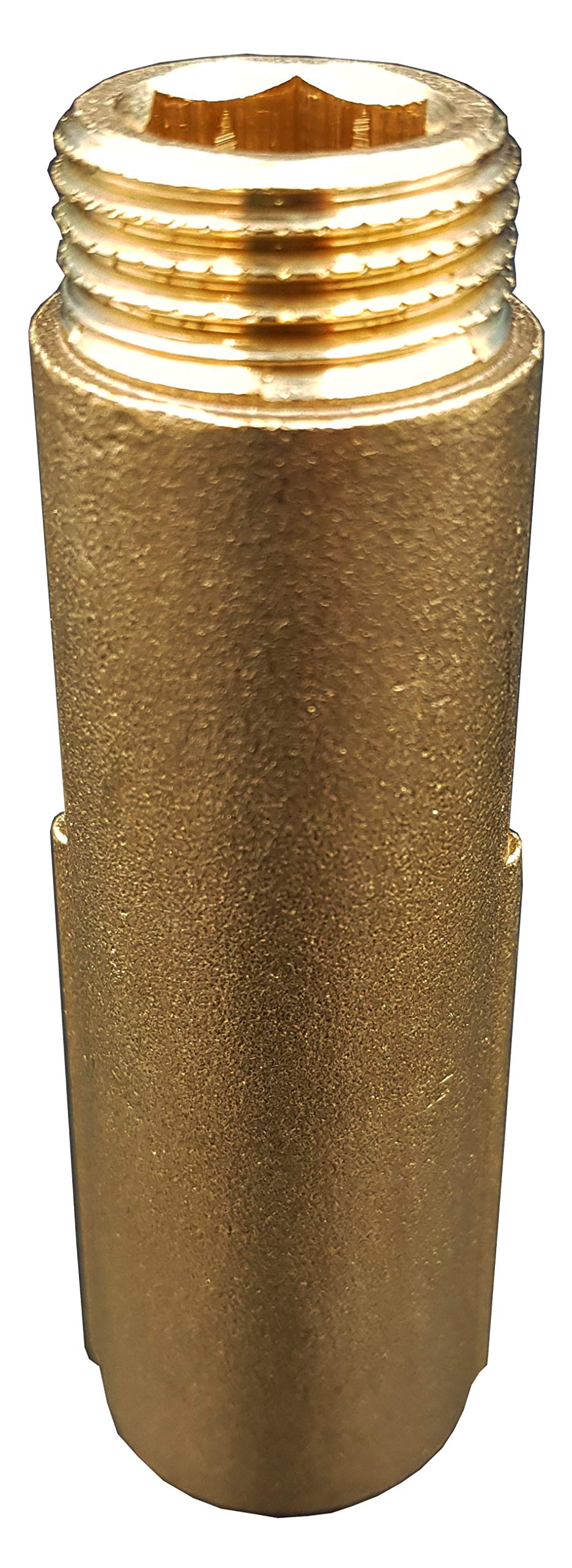 1/2" BSP (15mm) Pipe Thread Extension Female x Male Cast Iron Brass - 70mm Long