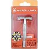 Van Der Hagen&reg; Men&rsquo;s Traditional Safety Razor Kit (includes 5 blades) for a close shave in Chrome