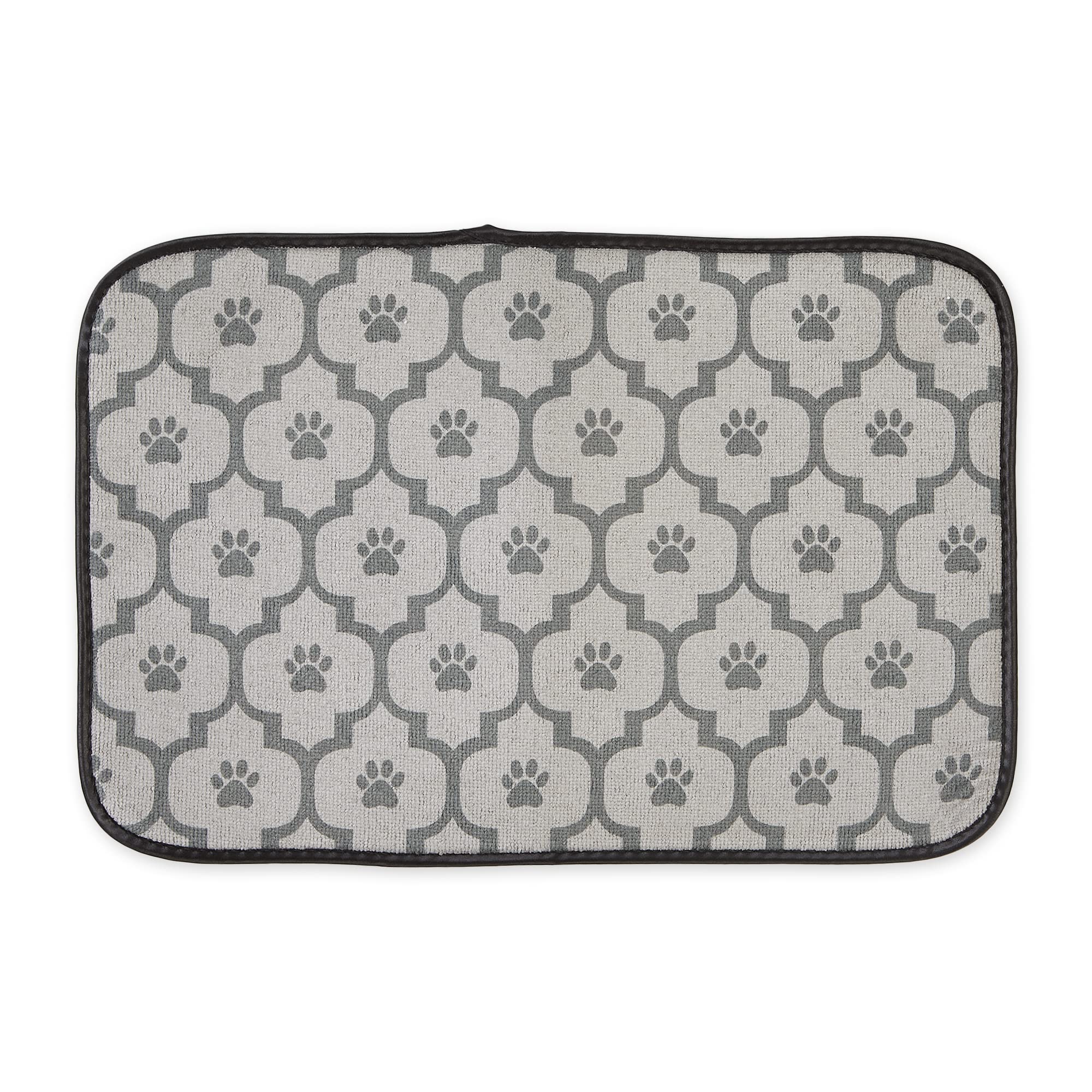Bone Dry Machine Washable, Ultra Absorbent Pet Mat, Small, 12x18, Gray Lattice
