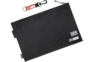 RE ROUGH ENOUGH Rough Enough Important Document Organizer Waterproof Document Folder with Zipper 16 x 11 Inches Black Cordura and Tarpaulin Lining for Office Travel Workspace