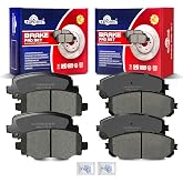 YXPCARS Ceramic Disc Brake Pads Set Front and Rear Replacement for Jeep Cherokee 2014 2015 2016 2017 2018 2019 2020 2021 2022 With Dual Piston Front Caliper