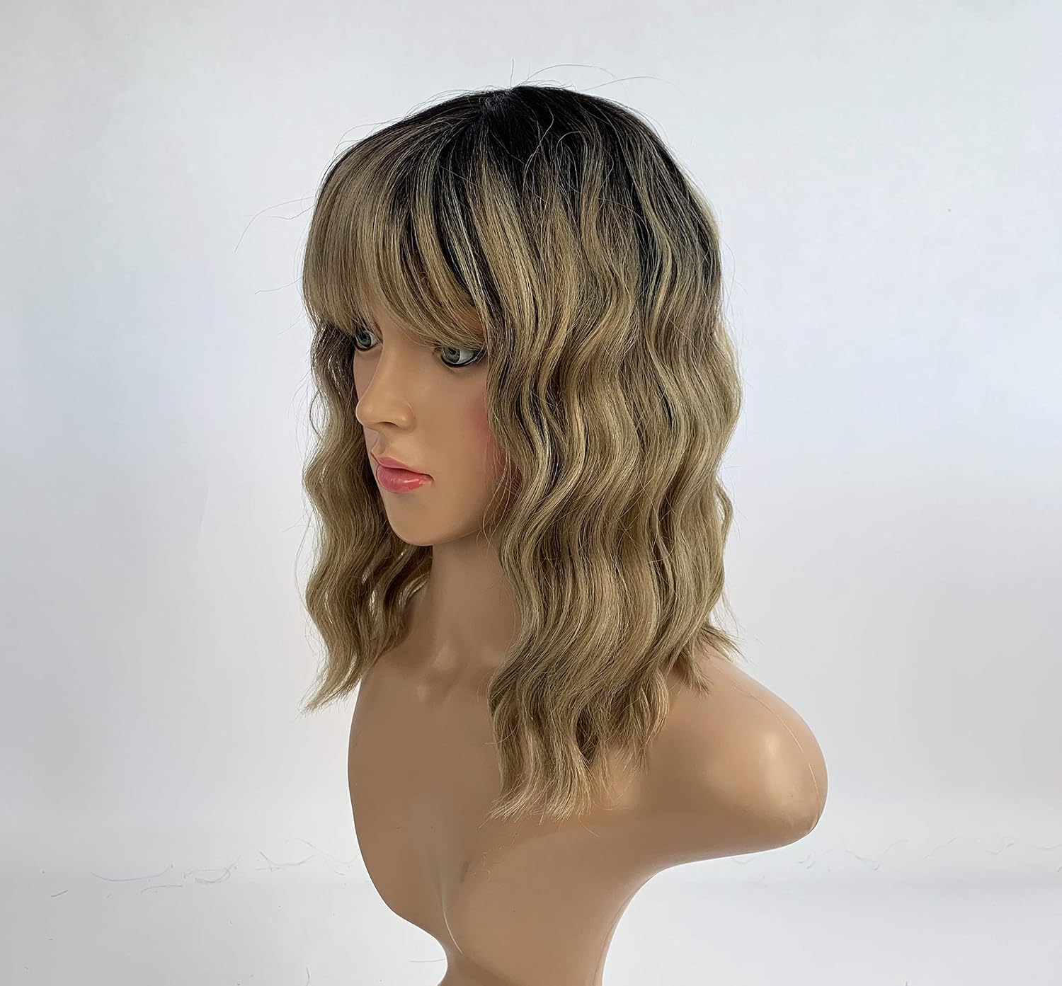 SLEEK 2020 New 13''Synthetic Curly Wig With Bang FRAN Fashion Wig Cosplay Wig for Black Women Heat Resistant Fiber Adjustable Cap 130G-TT4/12/613