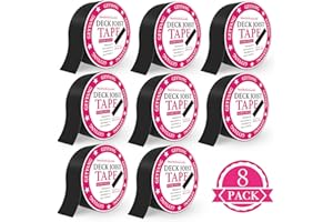 G GEYYANG GEYYANG Deck Joist Tape 2 inch x 50 Feet,8 Rolls Butyl Joist Tape for Decking,Waterproof Seal Antiseptic Butyl Deck Tape, Self-Adhesive Deck Flashing Tape for Wood Decks Beams Roof, Black