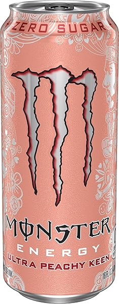 MONSTER ENERGY ULTRA PEACHY KEEN, SUGAR FREE ENERGY DRINK, 16 OZ