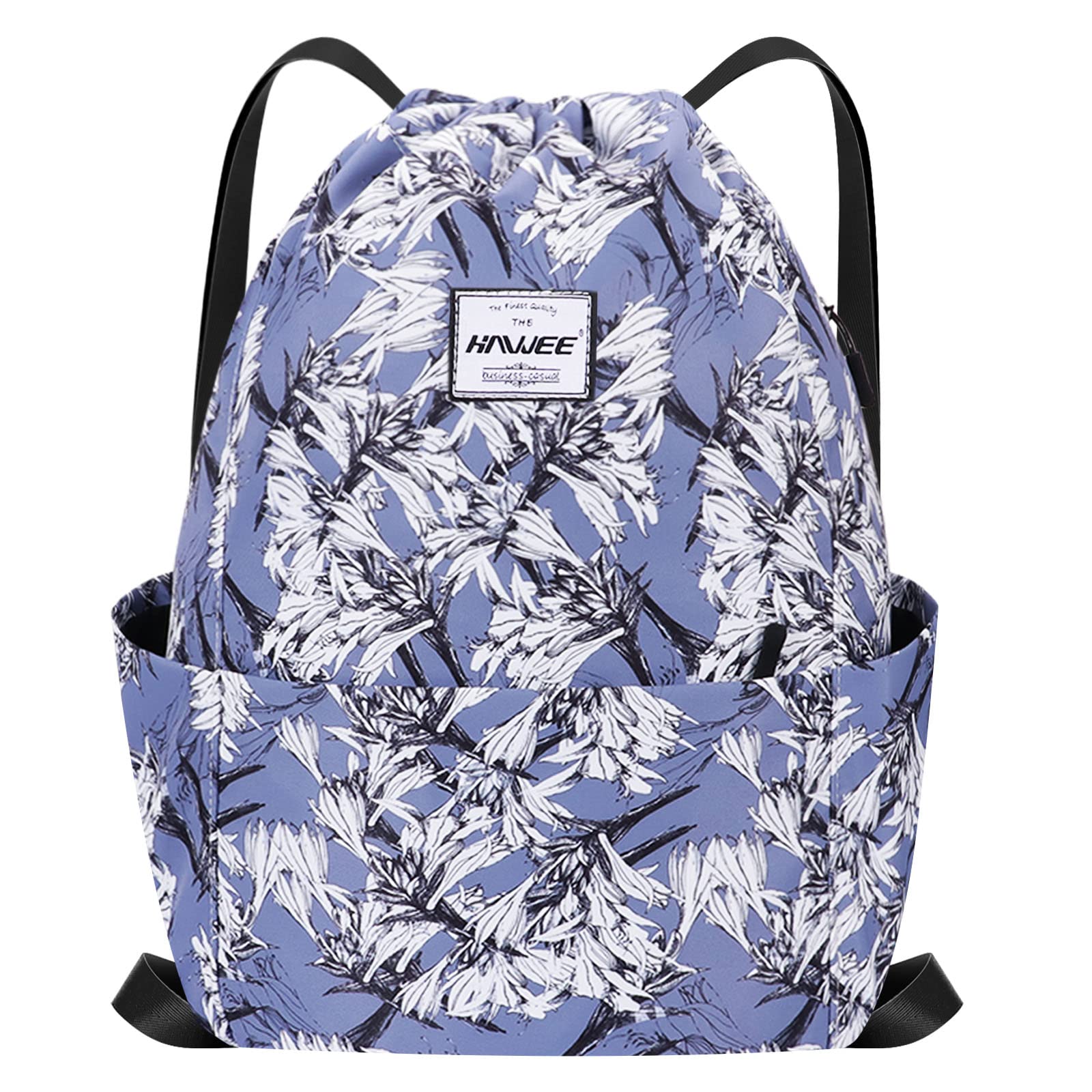 HAWEE Waterproof Drawstring Bags Backpack Large Gym Bag Drawstring Daypack Unisex for Women Men Daily Life Outdoor Casual Sport Yoga School Beach Swim