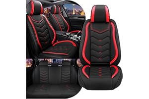 CTDS Car Seat Covers for Honda Civic 2000-2026, Stylish Sport Seat Cover, Premium Nappa Leather Car Seat Cover. Automobile Seat Covers Sets.(Standard 5 Seats/Black Red)